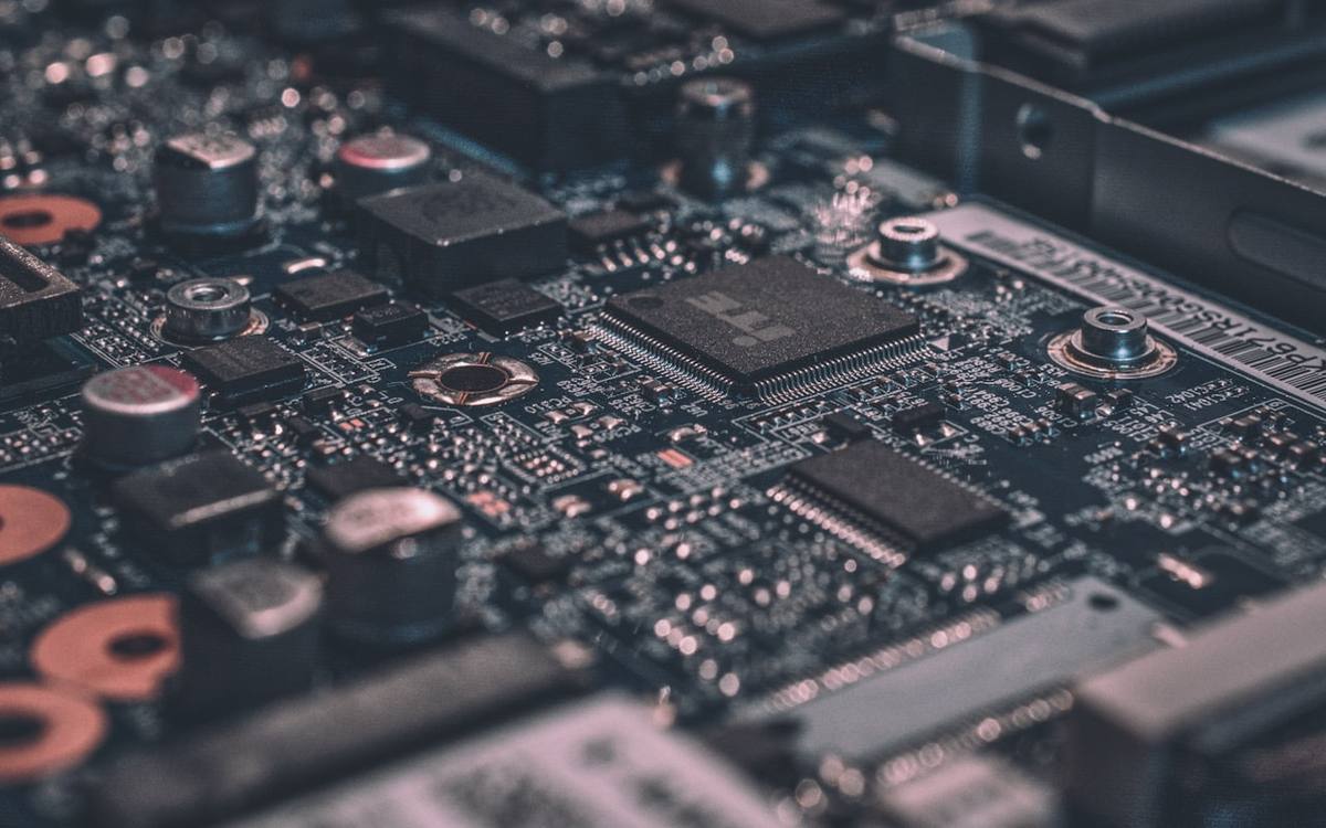 Circuit board detail representing technology and innovation